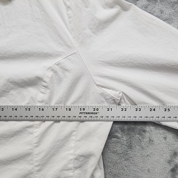 Lee Riders Top Woman XXL White Collared Button-Up Shirt 3/4 Sleeve Flip Cuff - Picture 11 of 13